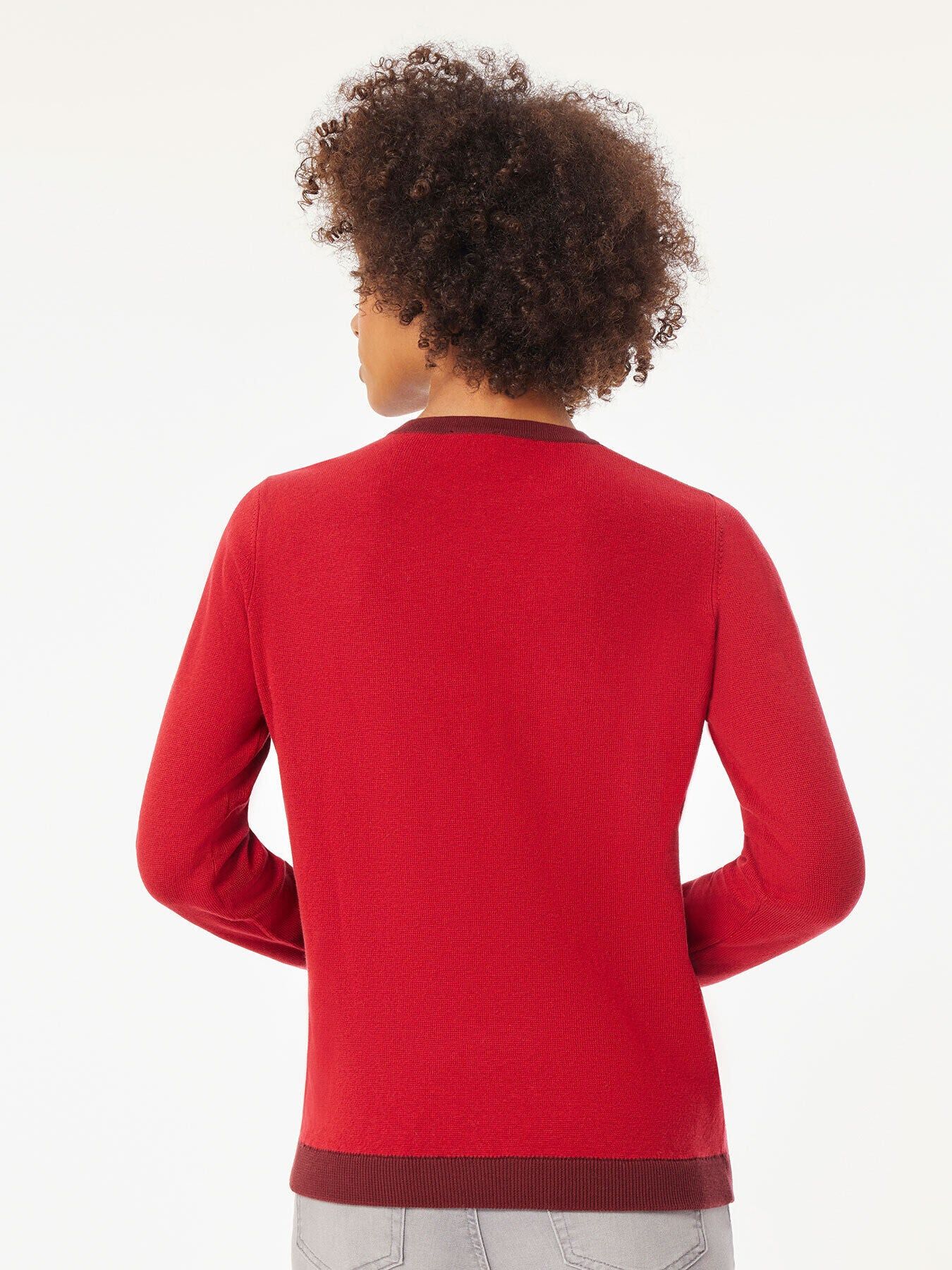 Colorblock Crew Neck Button Detail Sweater sold by Jones New York product image thumbnail 3