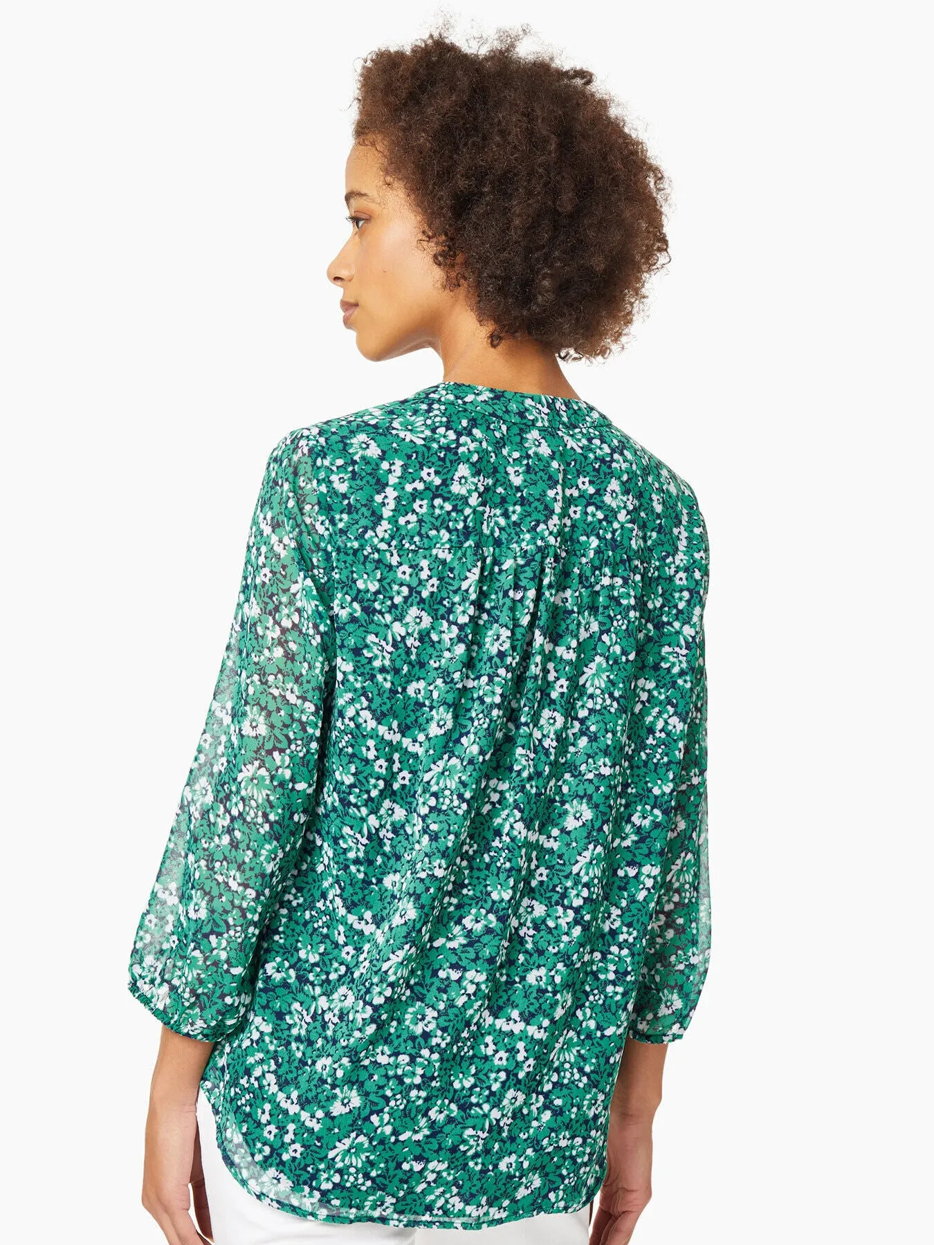 Chiffon V-Neck Kelly Blouse sold by Jones New York product image thumbnail 3