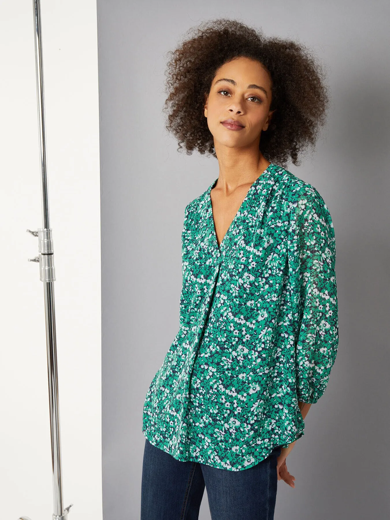 Chiffon V-Neck Kelly Blouse sold by Jones New York product image thumbnail 5