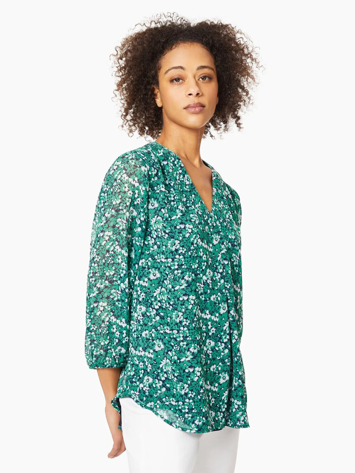 Chiffon V-Neck Kelly Blouse sold by Jones New York product image thumbnail 2