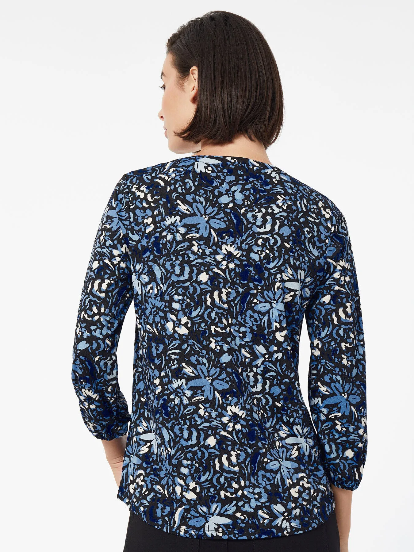 Keyhole Neckline Moss Crepe Top sold by Jones New York product image thumbnail 3