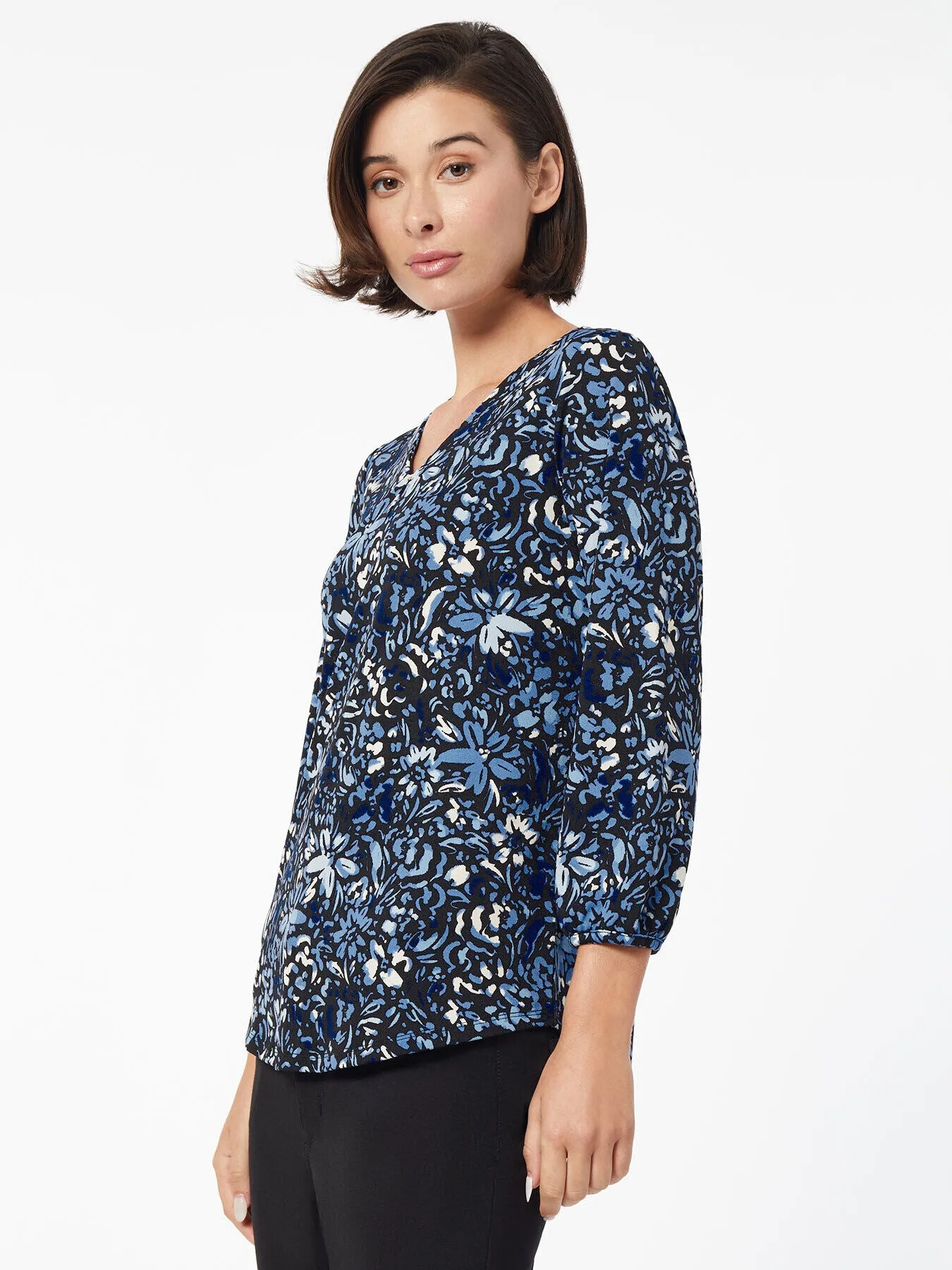 Keyhole Neckline Moss Crepe Top sold by Jones New York product image thumbnail 2
