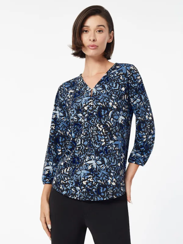 Keyhole Neckline Moss Crepe Top sold by Jones New York