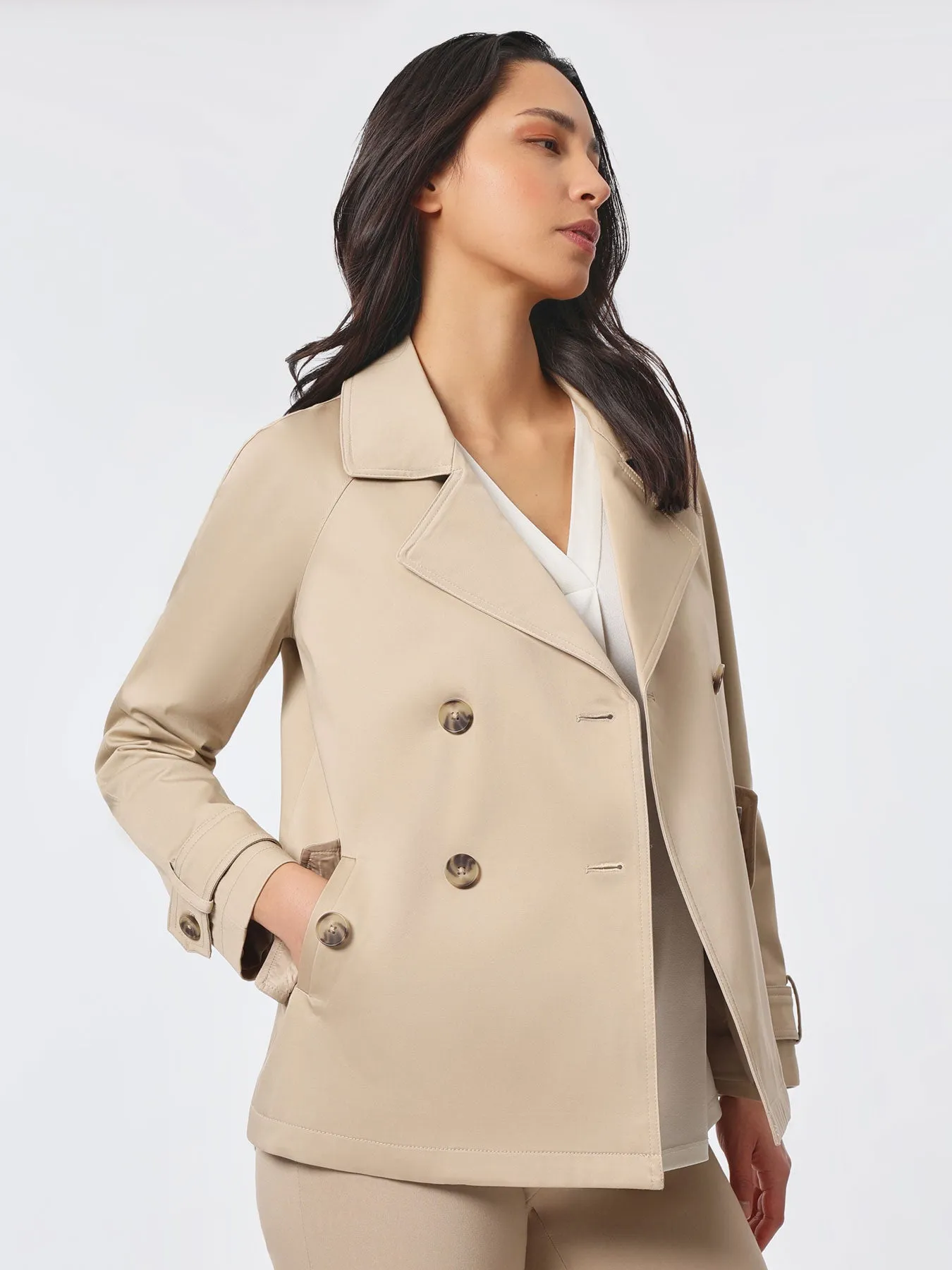 Plus Size Double-Breasted Trench Coat sold by Jones New York product image thumbnail 3