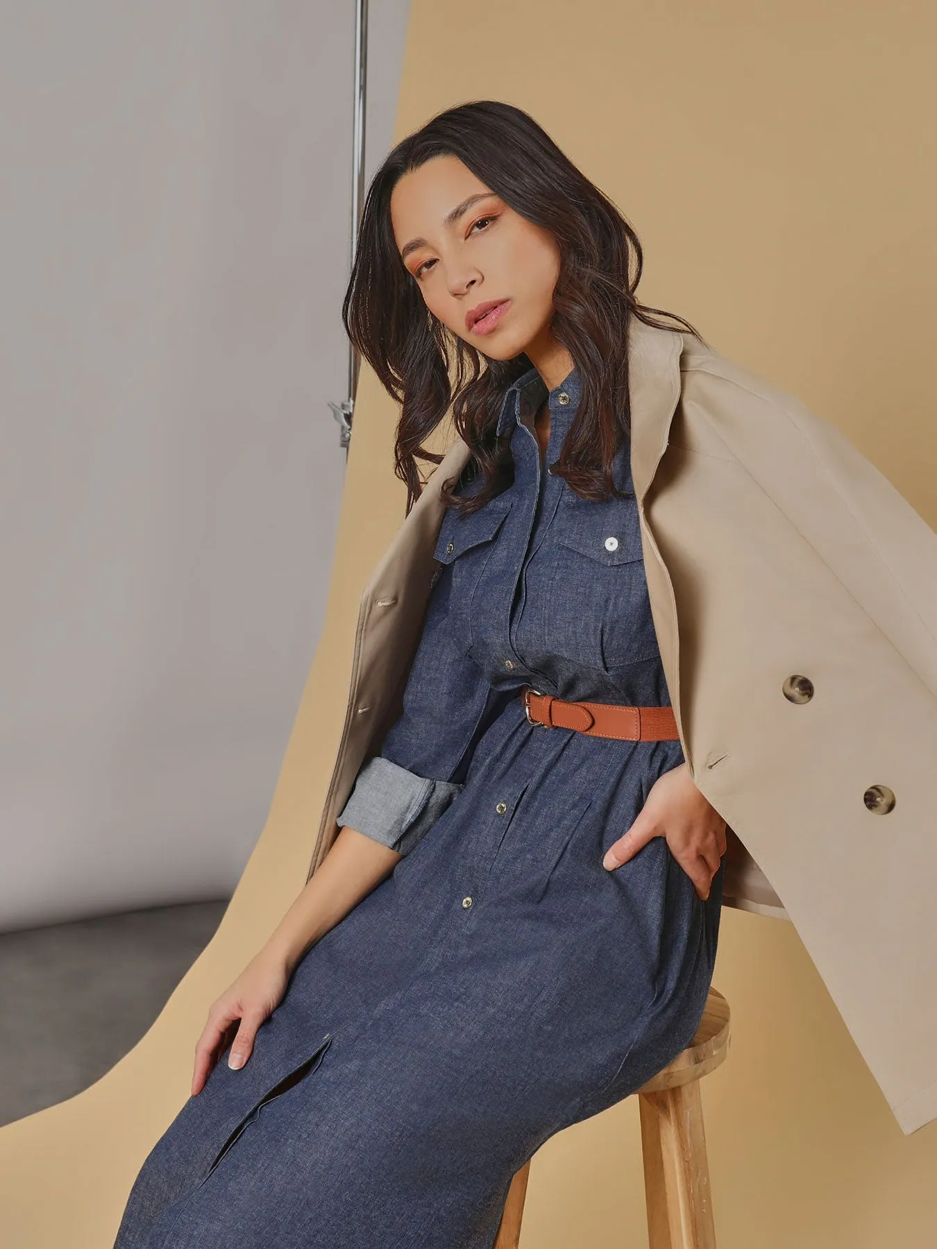 Plus Size Double-Breasted Trench Coat sold by Jones New York product image thumbnail 4