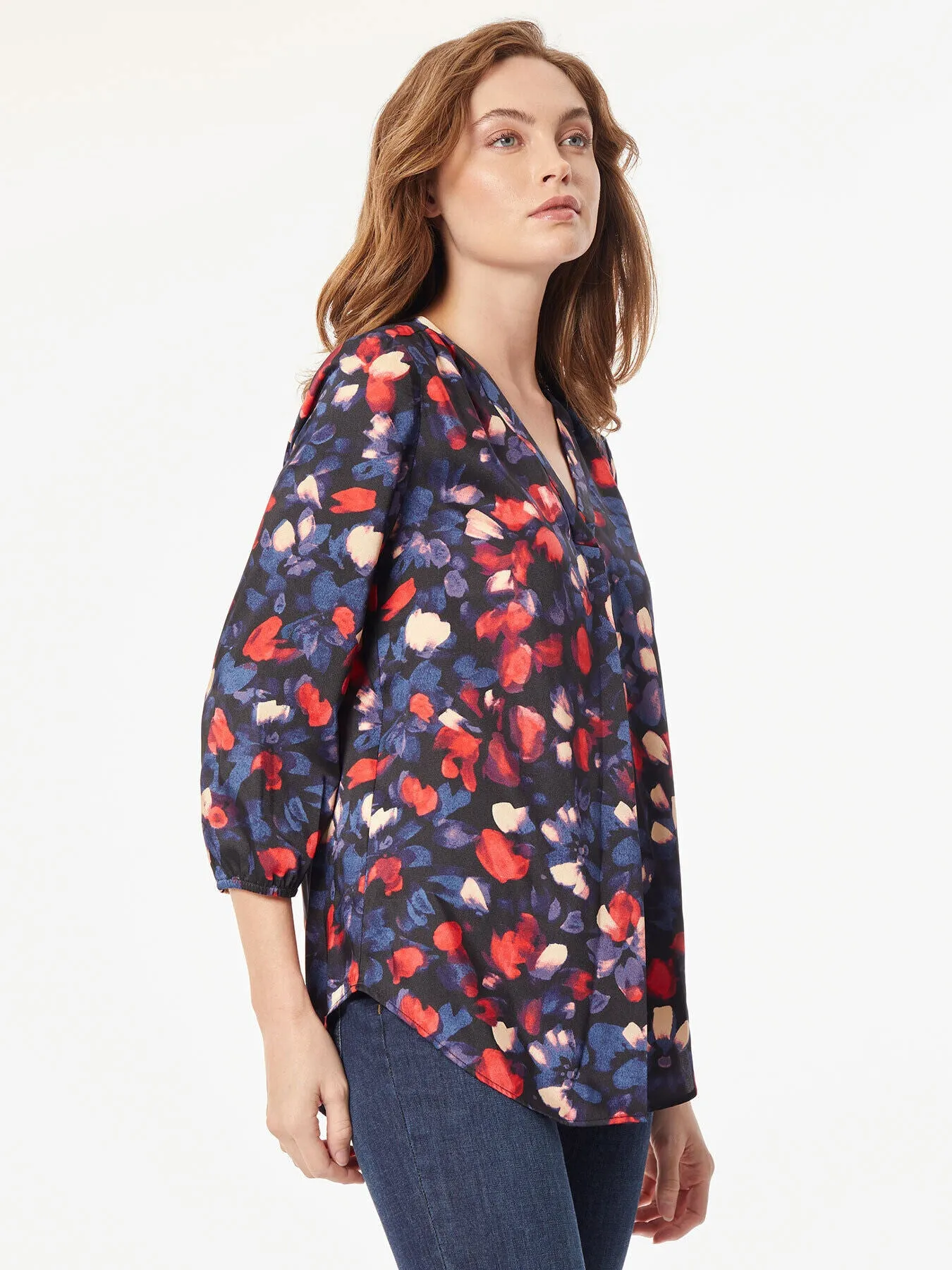 Chiffon V-Neck Kelly Blouse sold by Jones New York product image thumbnail 2