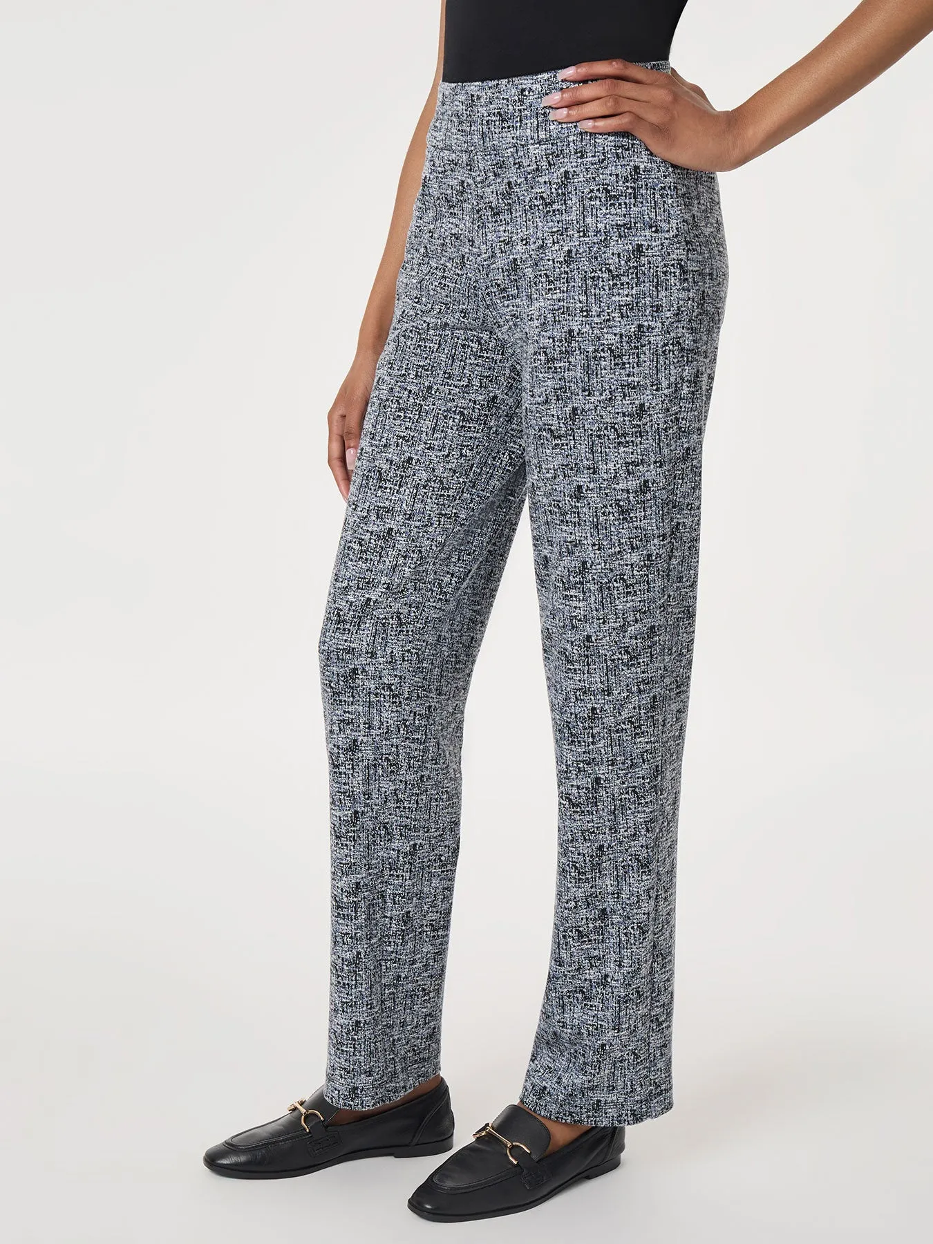 Petite Pull-On Jacquard Straight Leg Pant sold by Jones New York product image thumbnail 2