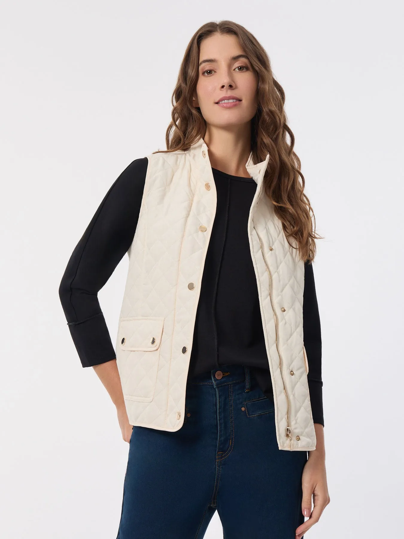 Zip-Front Quilted Vest sold by Jones New York