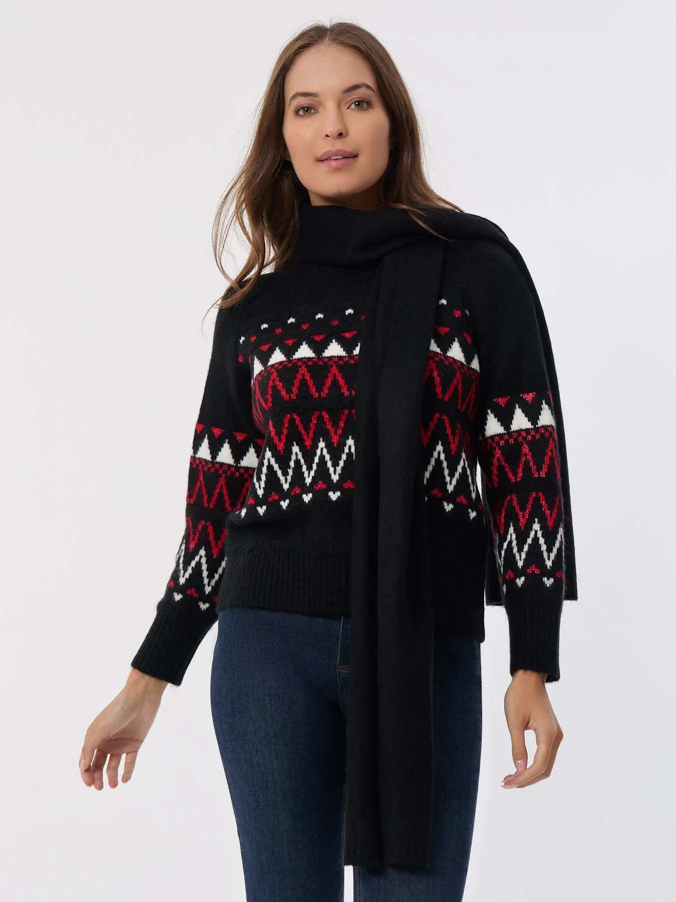 Crew Neck Scarf Sweater sold by Jones New York