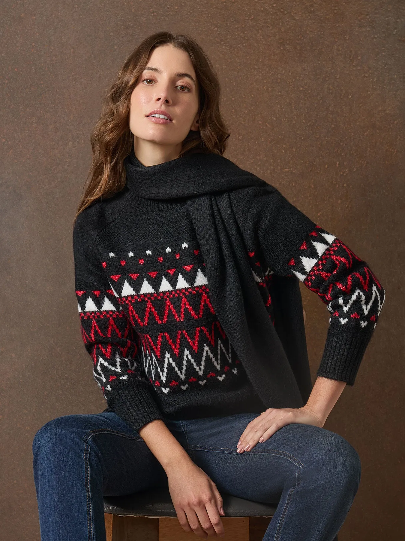 Crew Neck Scarf Sweater sold by Jones New York product image thumbnail 2