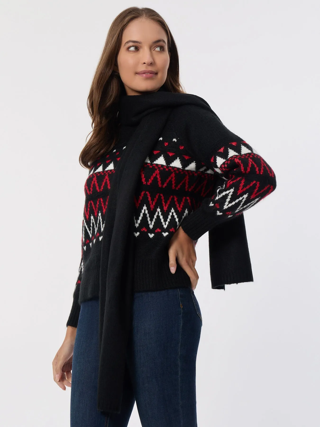 Crew Neck Scarf Sweater sold by Jones New York product image thumbnail 3