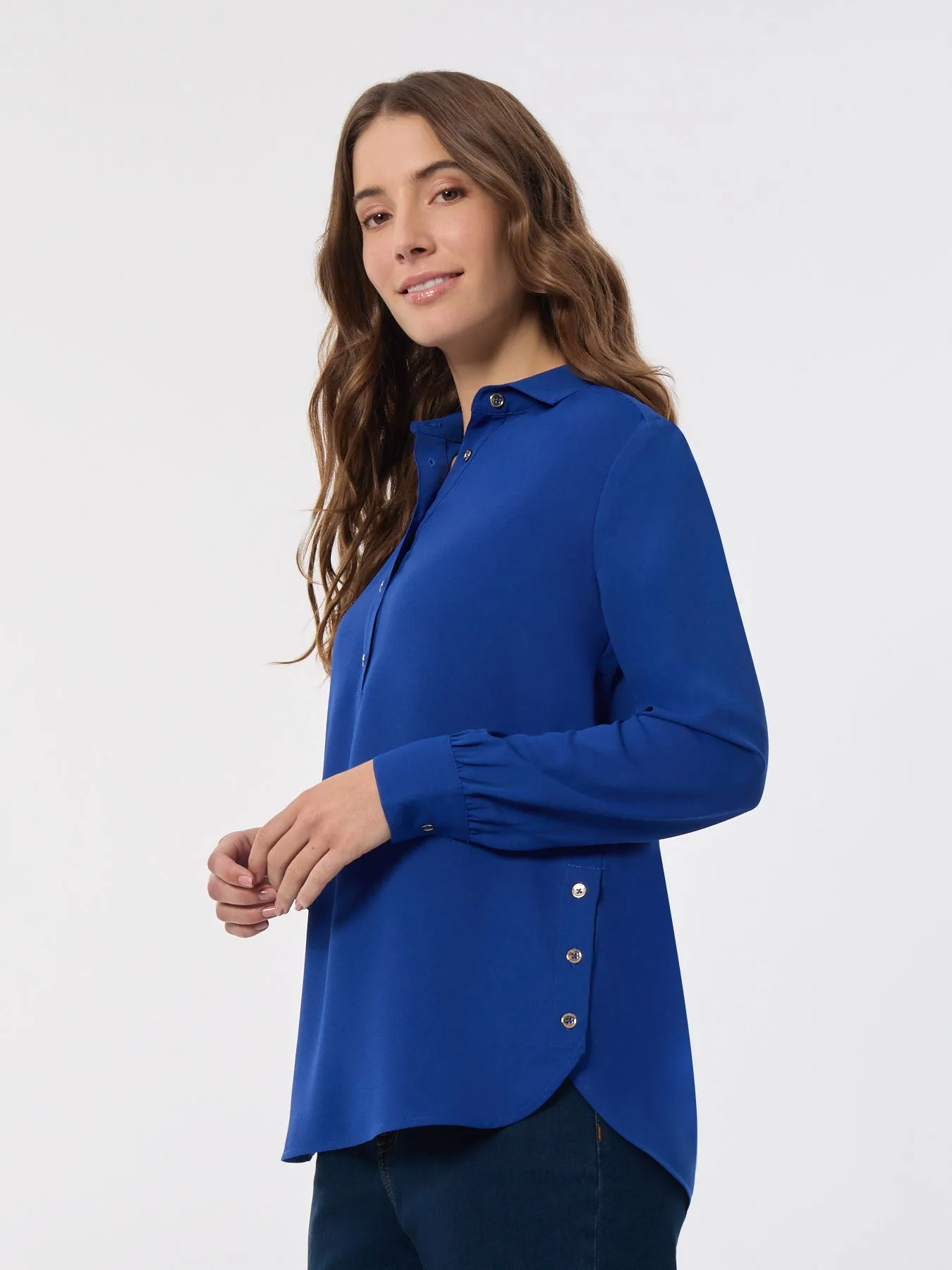 Long Sleeve Popover Tunic, Jasper Crepe sold by Jones New York product image thumbnail 2