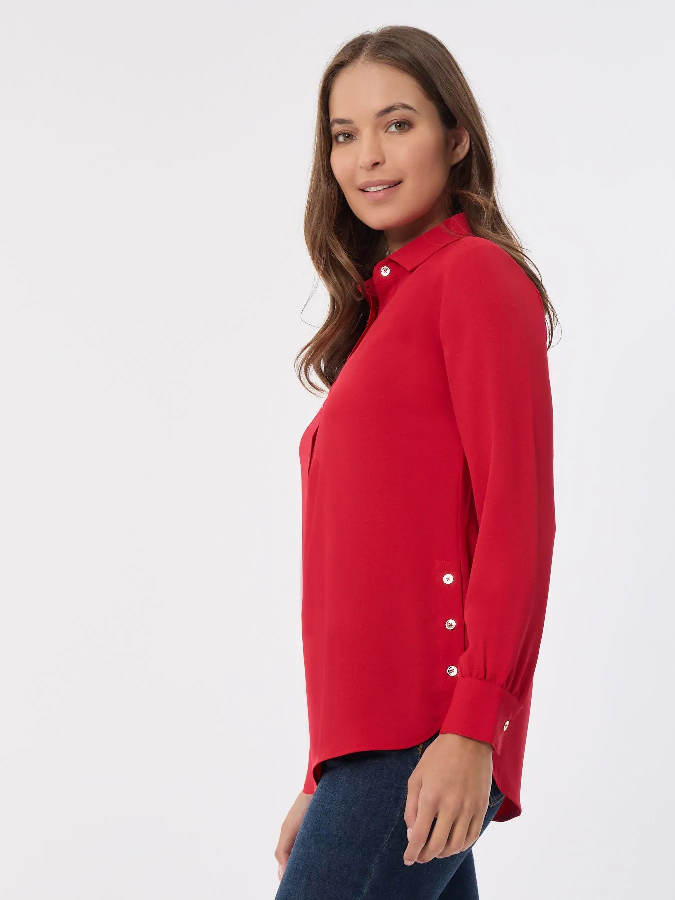 Long Sleeve Popover Tunic, Jasper Crepe sold by Jones New York product image thumbnail 2