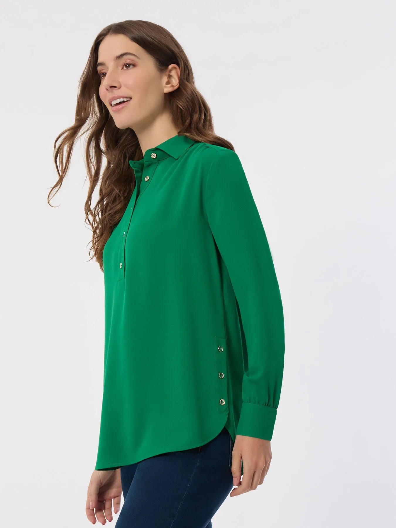 Long Sleeve Popover Tunic, Jasper Crepe sold by Jones New York product image thumbnail 2