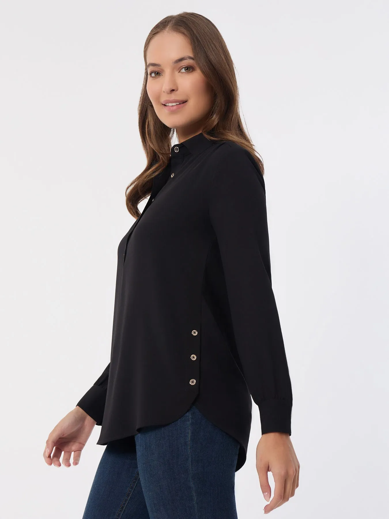 Long Sleeve Popover Tunic, Jasper Crepe sold by Jones New York product image thumbnail 2