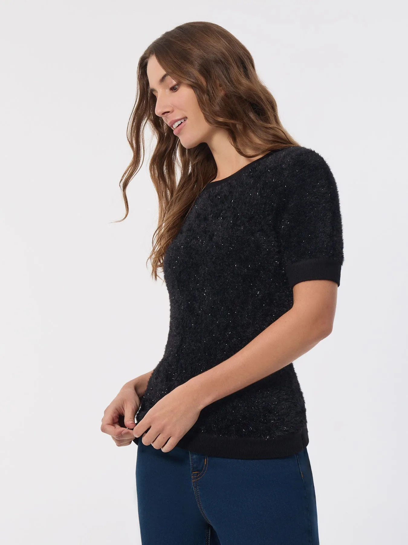 Crew Neck Eyelash Pullover sold by Jones New York product image thumbnail 3