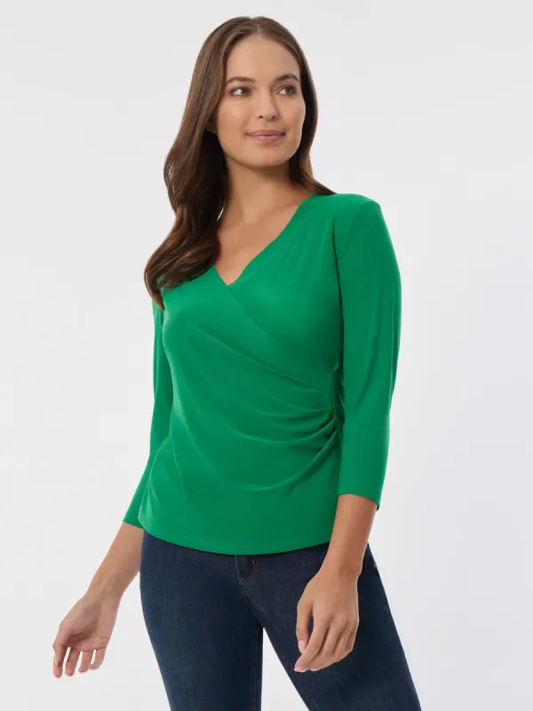 Printed Wrap Top, Moss Crepe sold by Jones New York