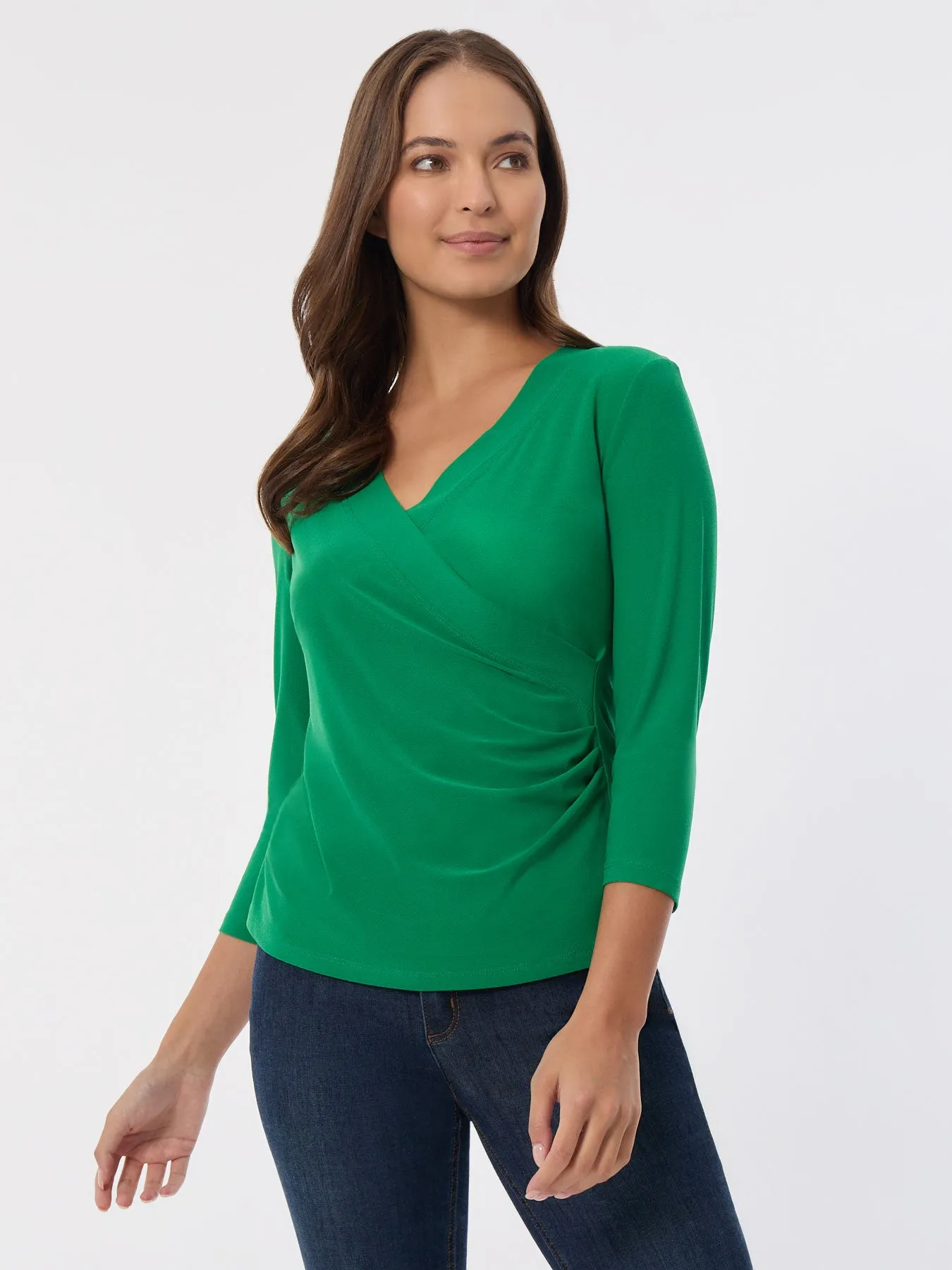 Printed Wrap Top, Moss Crepe sold by Jones New York