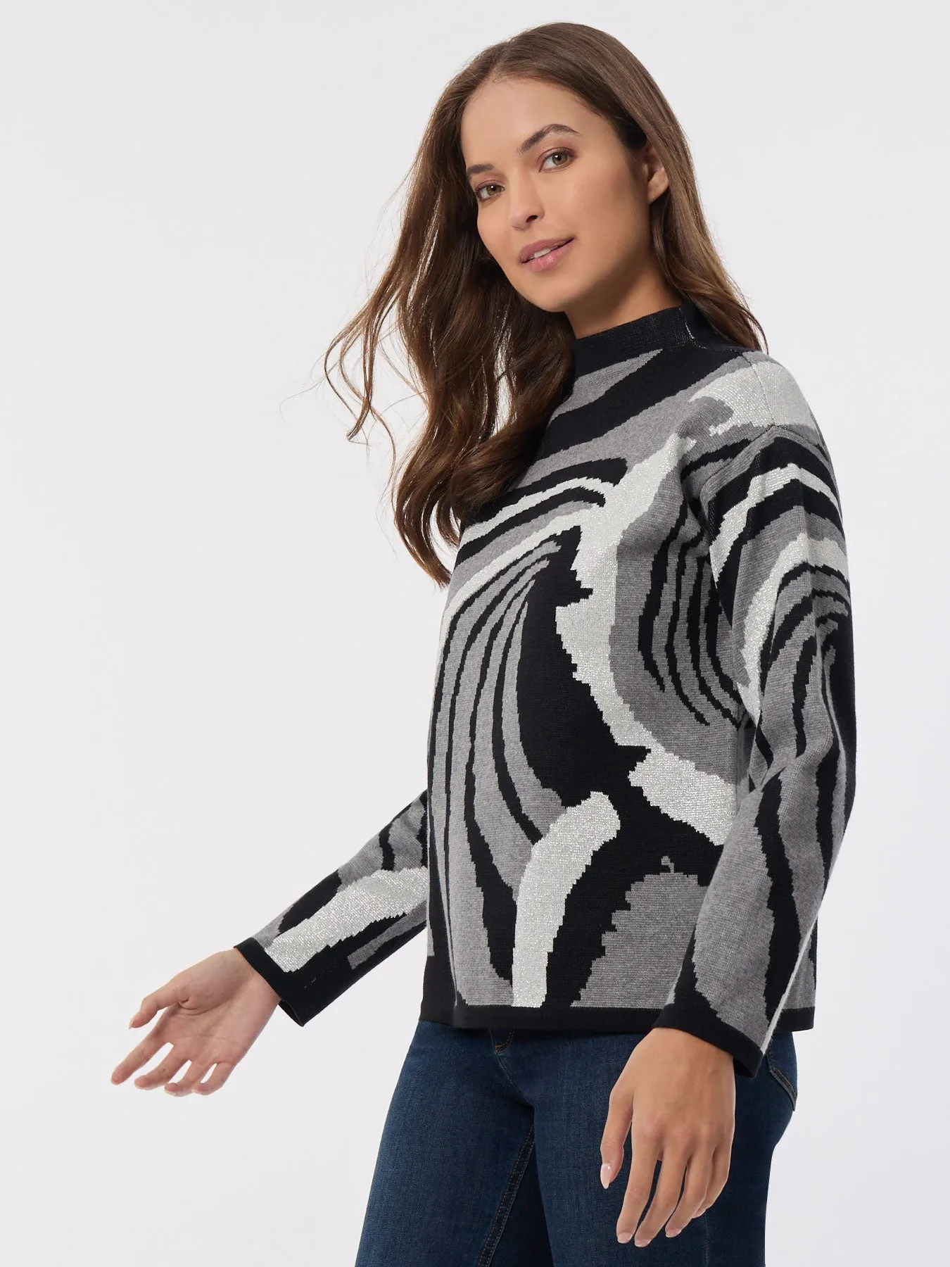 Mock Neck Sparkle Jacquard Sweater sold by Jones New York product image thumbnail 2
