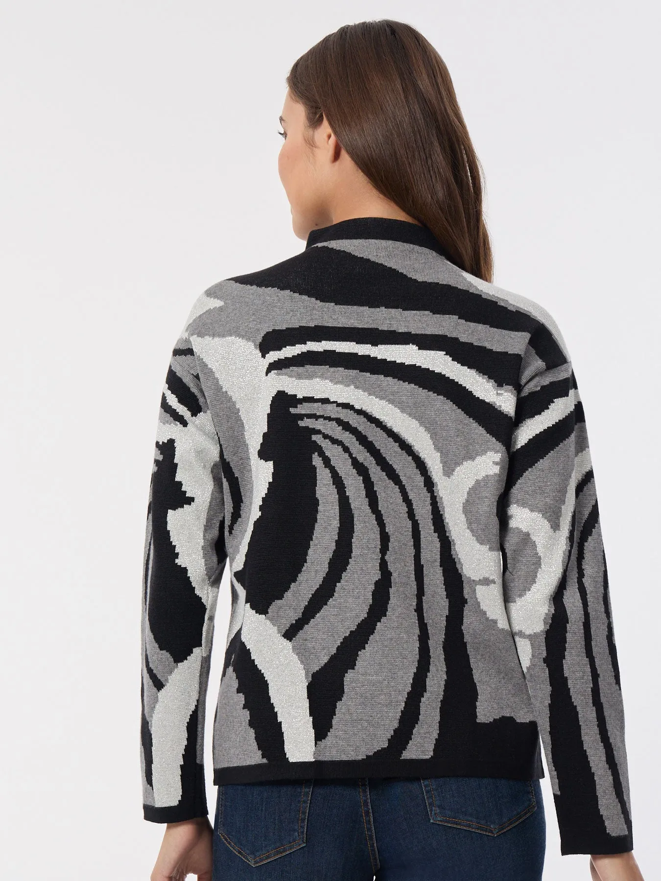 Mock Neck Sparkle Jacquard Sweater sold by Jones New York product image thumbnail 3