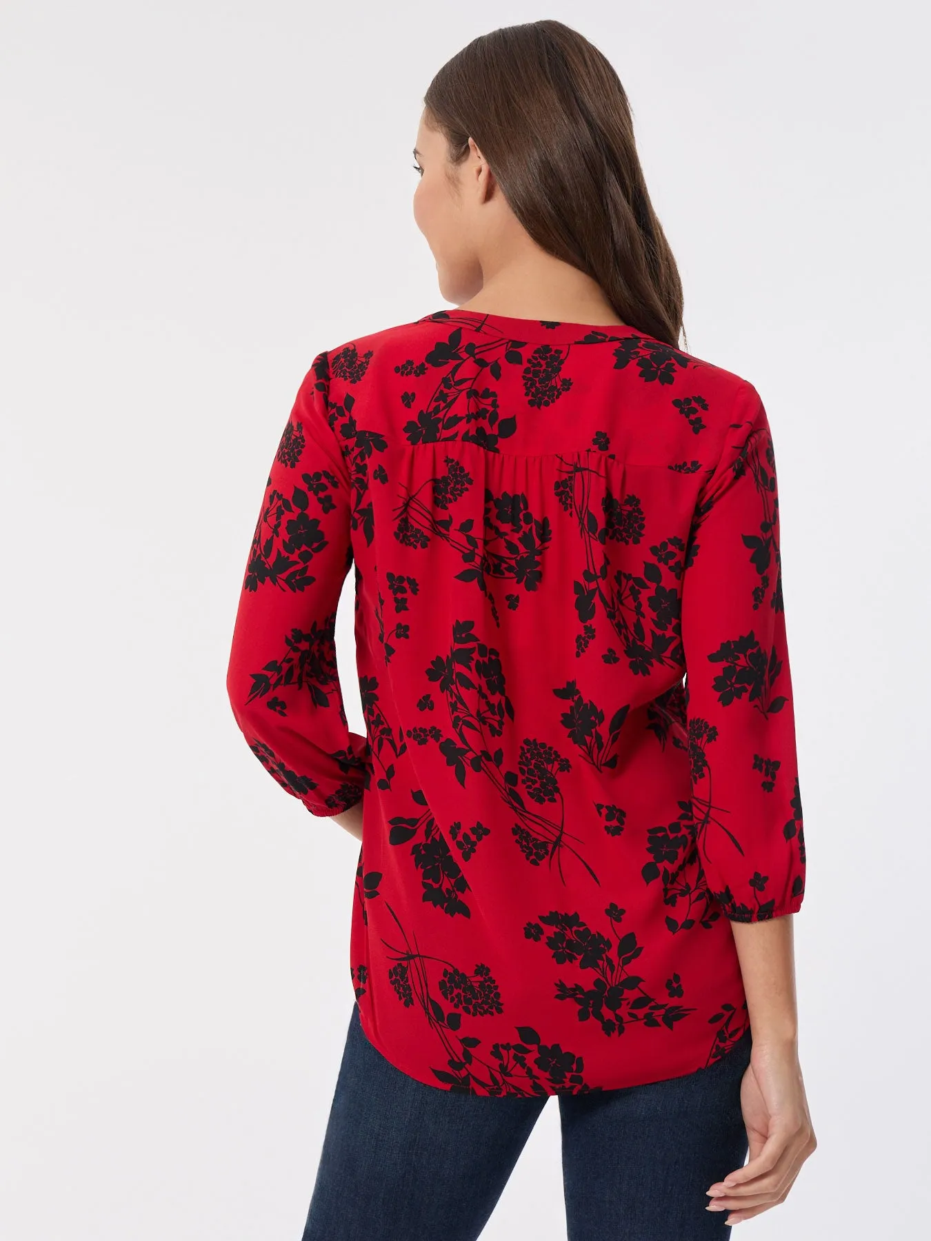 Printed V-Neck Pleated Kelly Blouse sold by Jones New York product image thumbnail 4