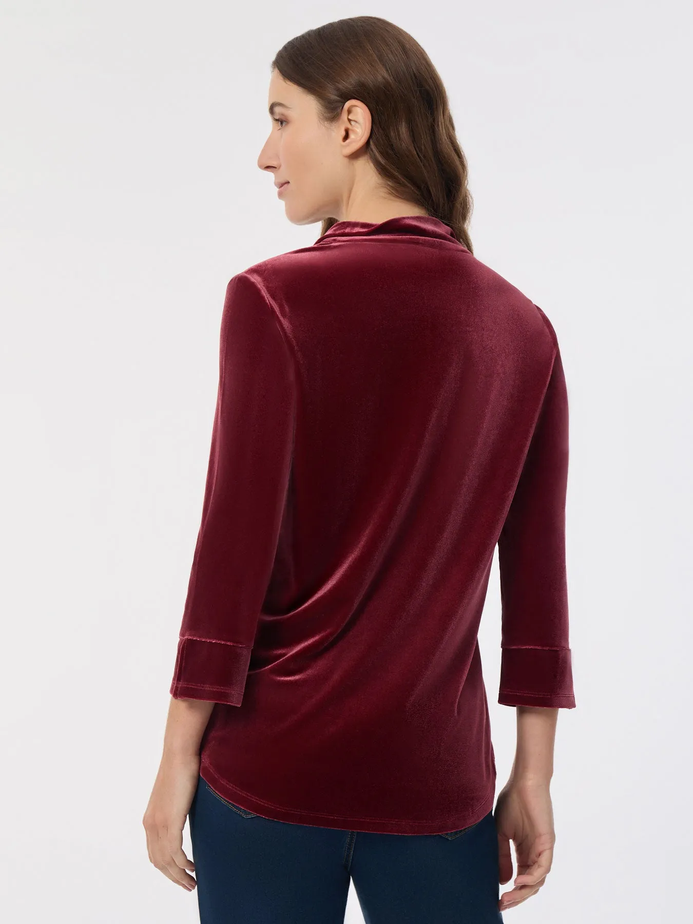 Velour Pop-Over Collar Top sold by Jones New York product image thumbnail 3
