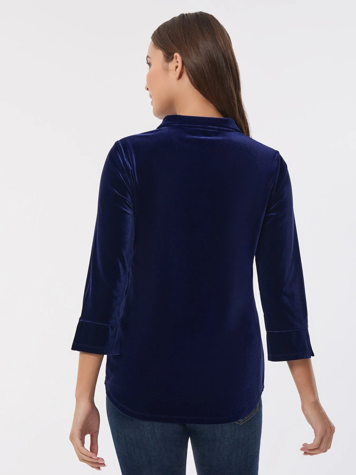 Velour Pop-Over Collar Top sold by Jones New York product image thumbnail 3