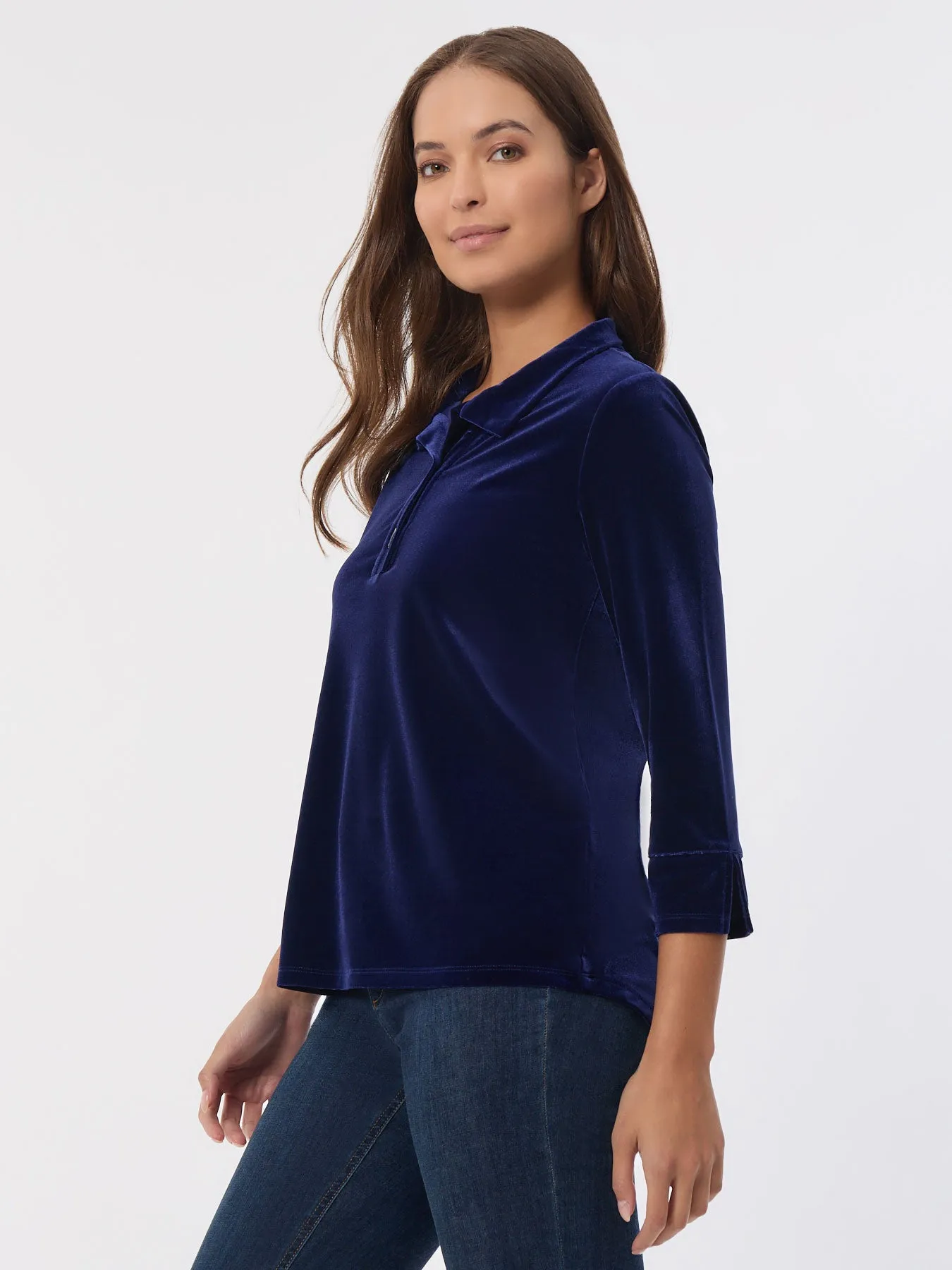 Velour Pop-Over Collar Top sold by Jones New York product image thumbnail 2