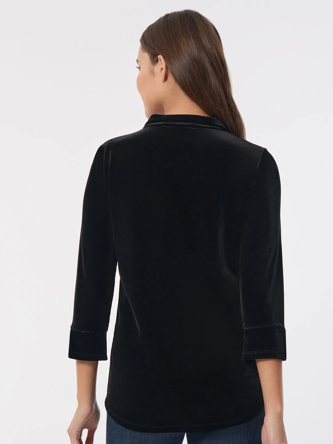 Velour Pop-Over Collar Top sold by Jones New York product image thumbnail 3