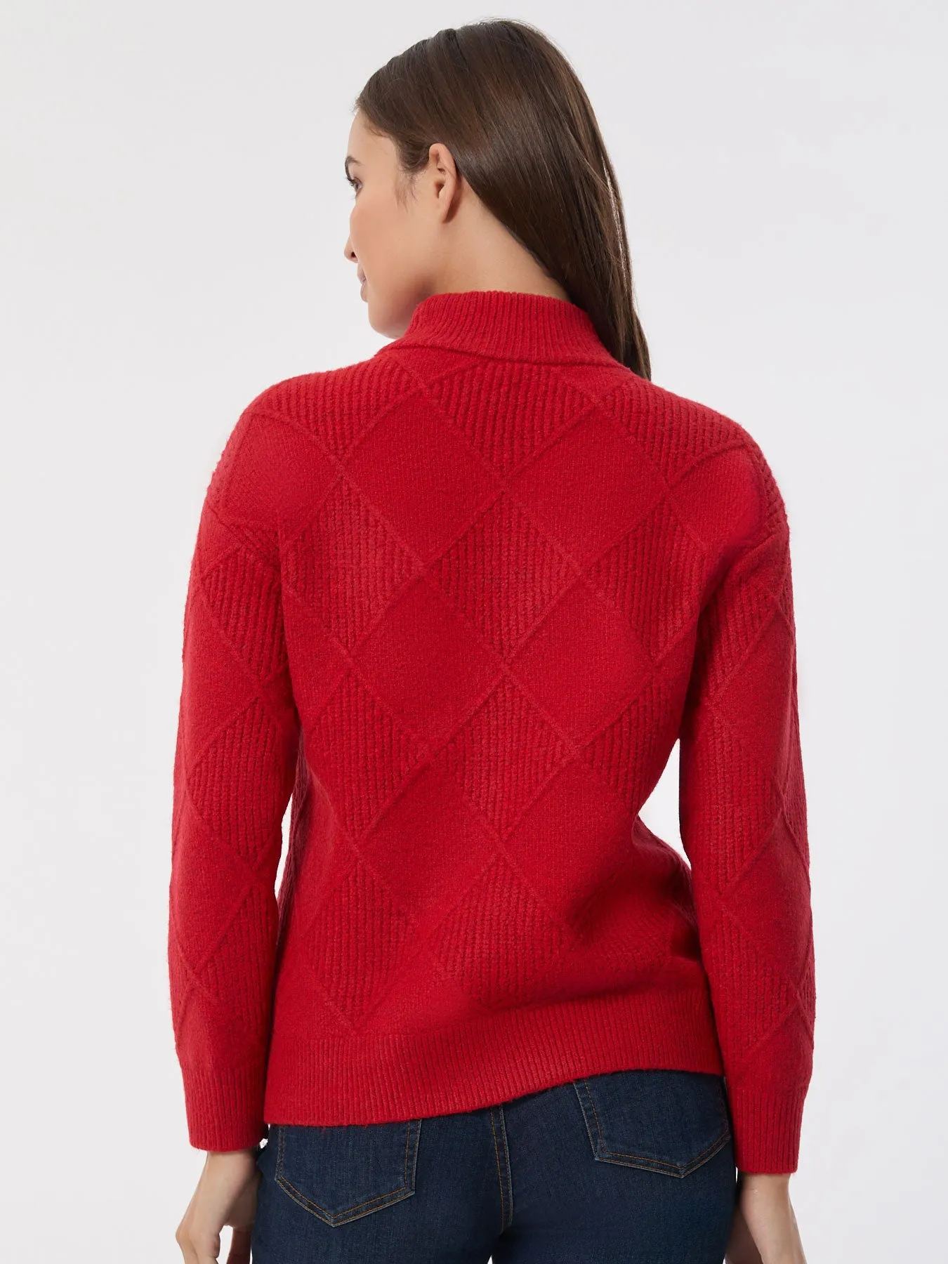 Diamond Stitch Mock Neck Sweater sold by Jones New York product image thumbnail 3