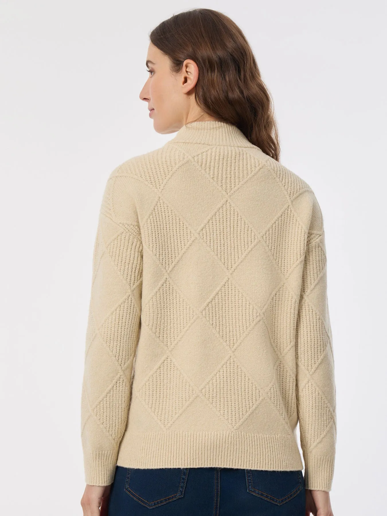 Diamond Stitch Mock Neck Sweater sold by Jones New York product image thumbnail 3