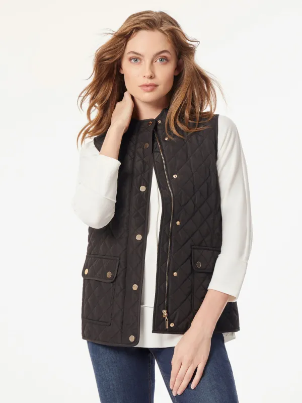 Zip-Front Quilted Vest sold by Jones New York