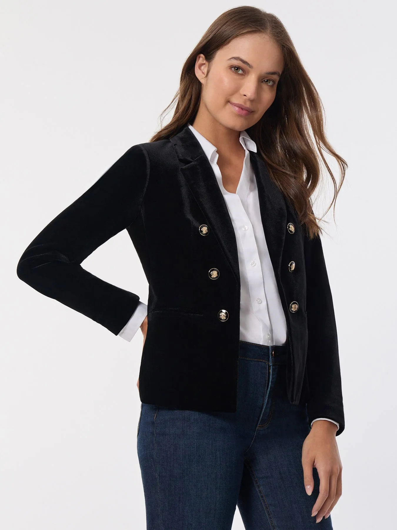 Faux Double Breasted Jacket, Velvet sold by Jones New York product image thumbnail 2