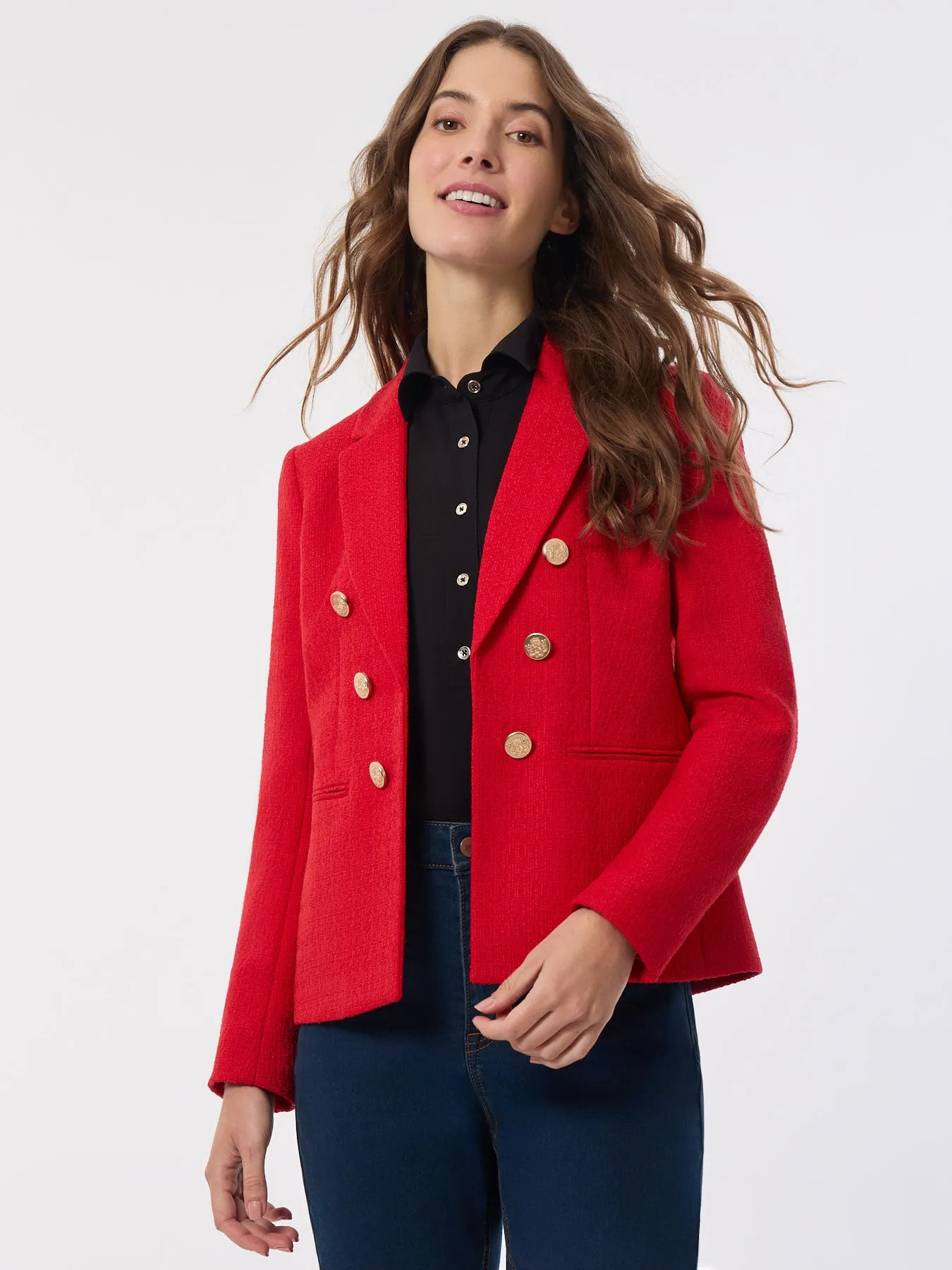 Petite Faux Double Breasted Jacket, Tweed sold by Jones New York
