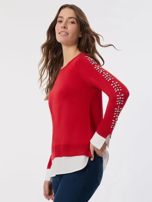 Sparkle Accent Twofer Layered Look Top sold by Jones New York