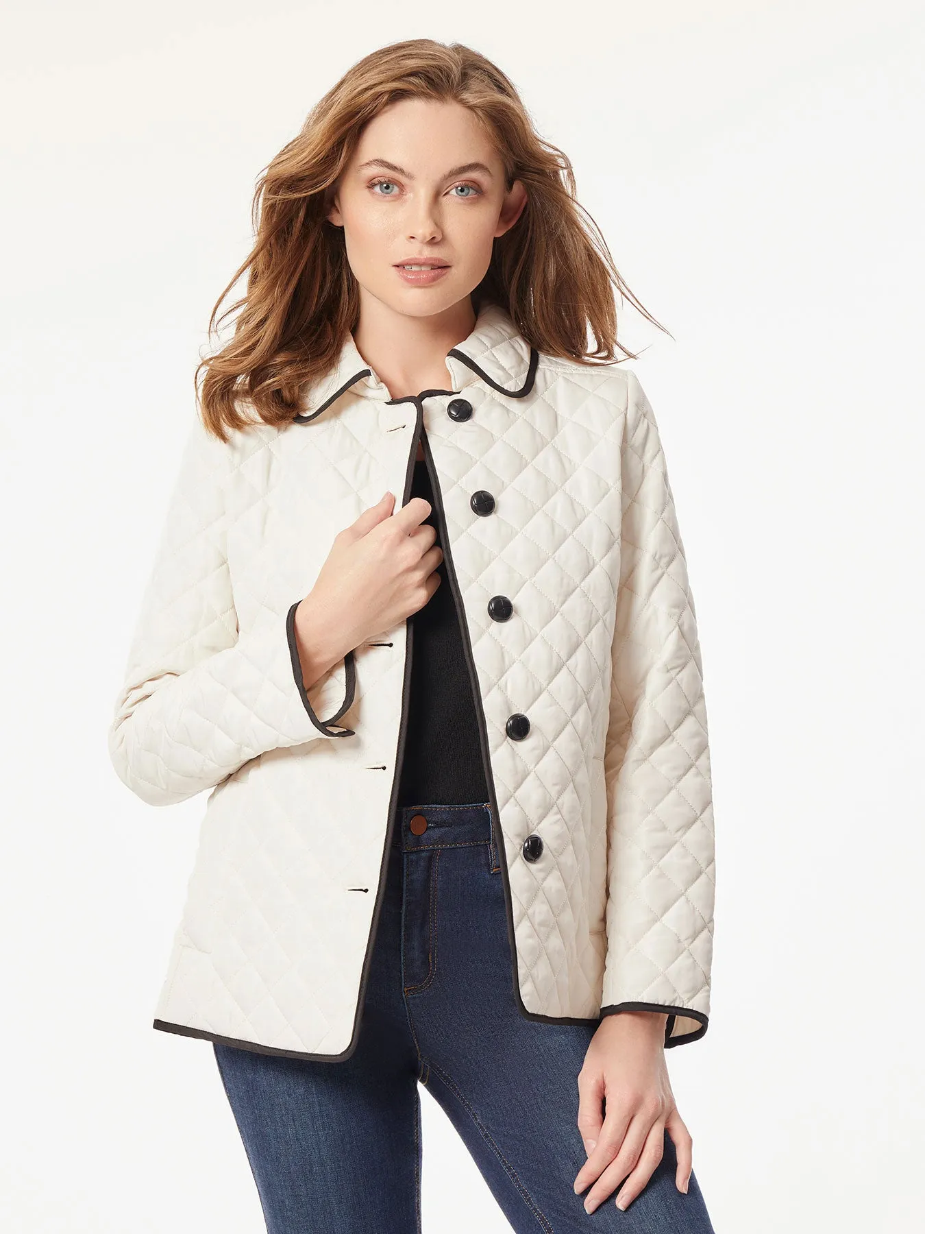 Petite Five-Button Quilted Jacket sold by Jones New York