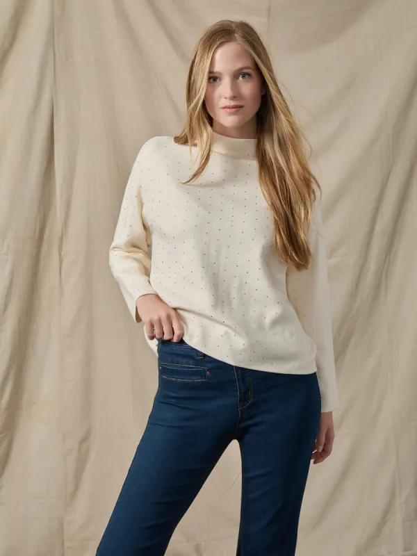 Long Sleeve Studded Mock Neck Top sold by Jones New York