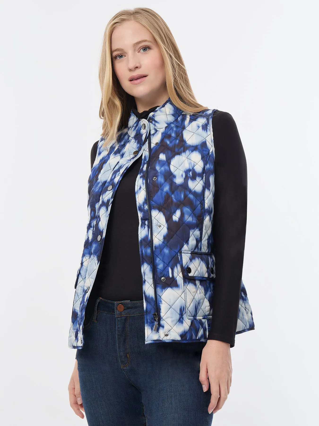 Printed Quilted Puffer Vest sold by Jones New York product image thumbnail 4