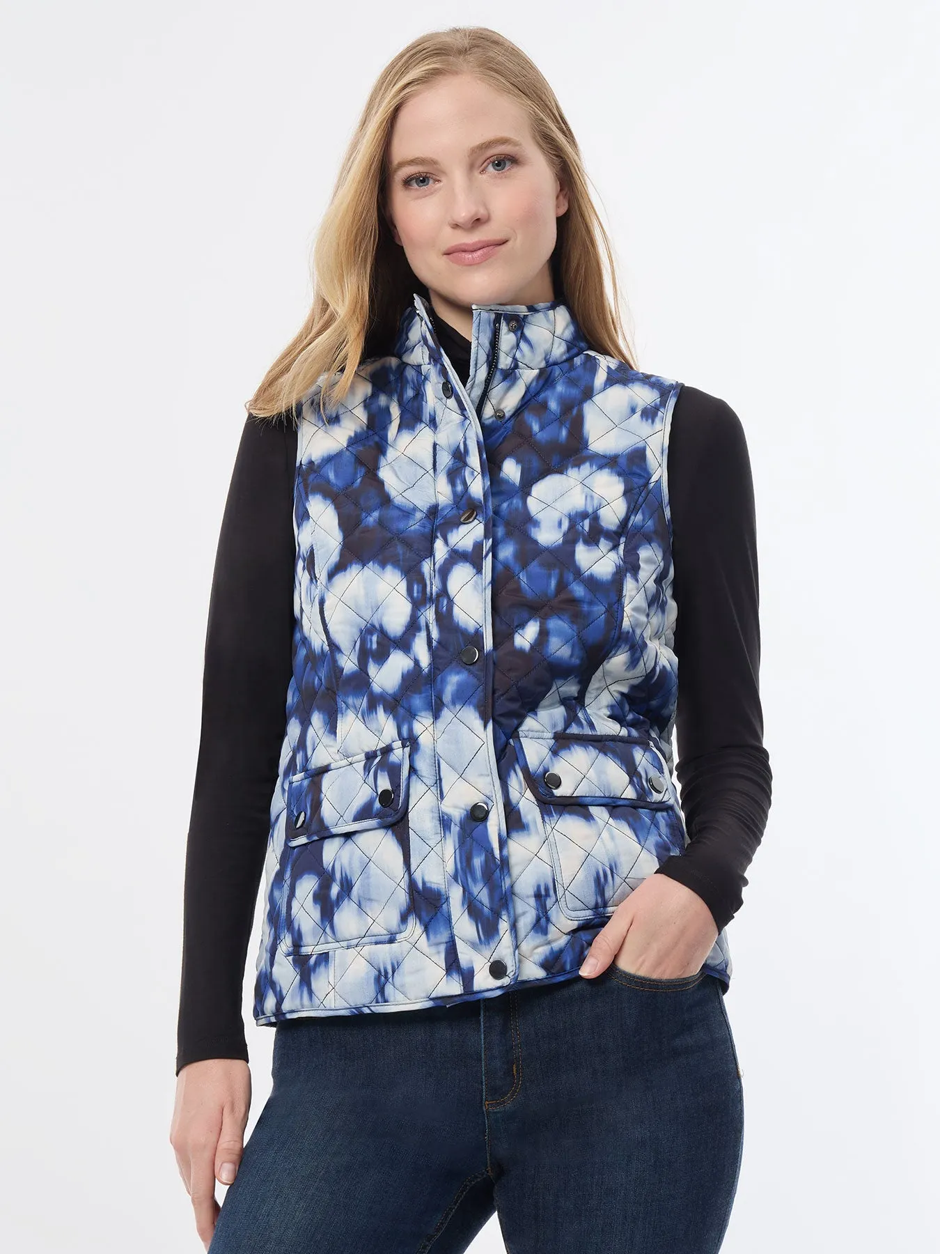 Printed Quilted Puffer Vest sold by Jones New York product image thumbnail 2