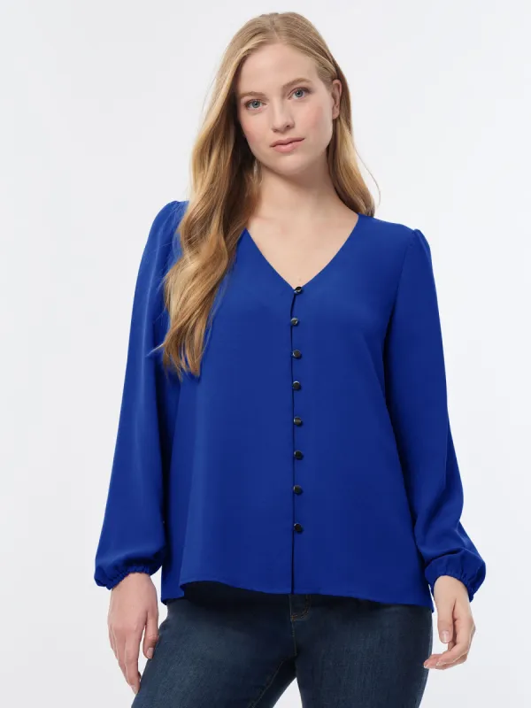 Button Front Blouse, Jasper Crepe sold by Jones New York