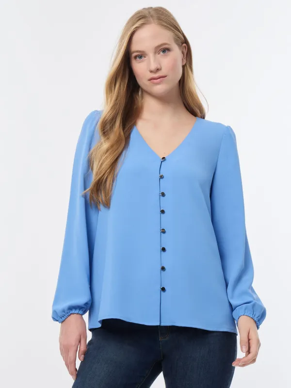 Button Front Blouse, Jasper Crepe sold by Jones New York