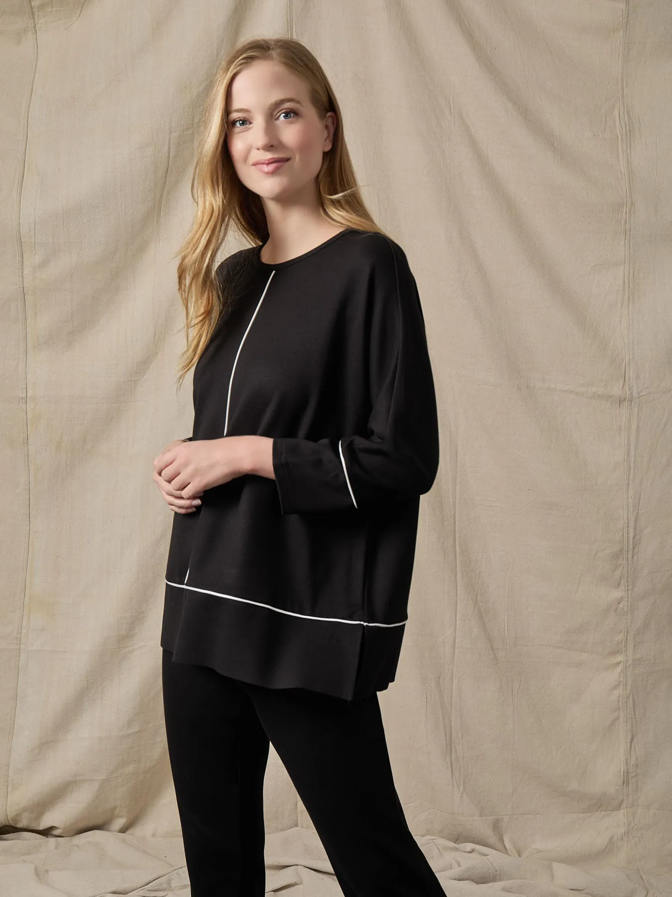 Piped Seam Detail Tunic, Serenity Knit sold by Jones New York product image thumbnail 5