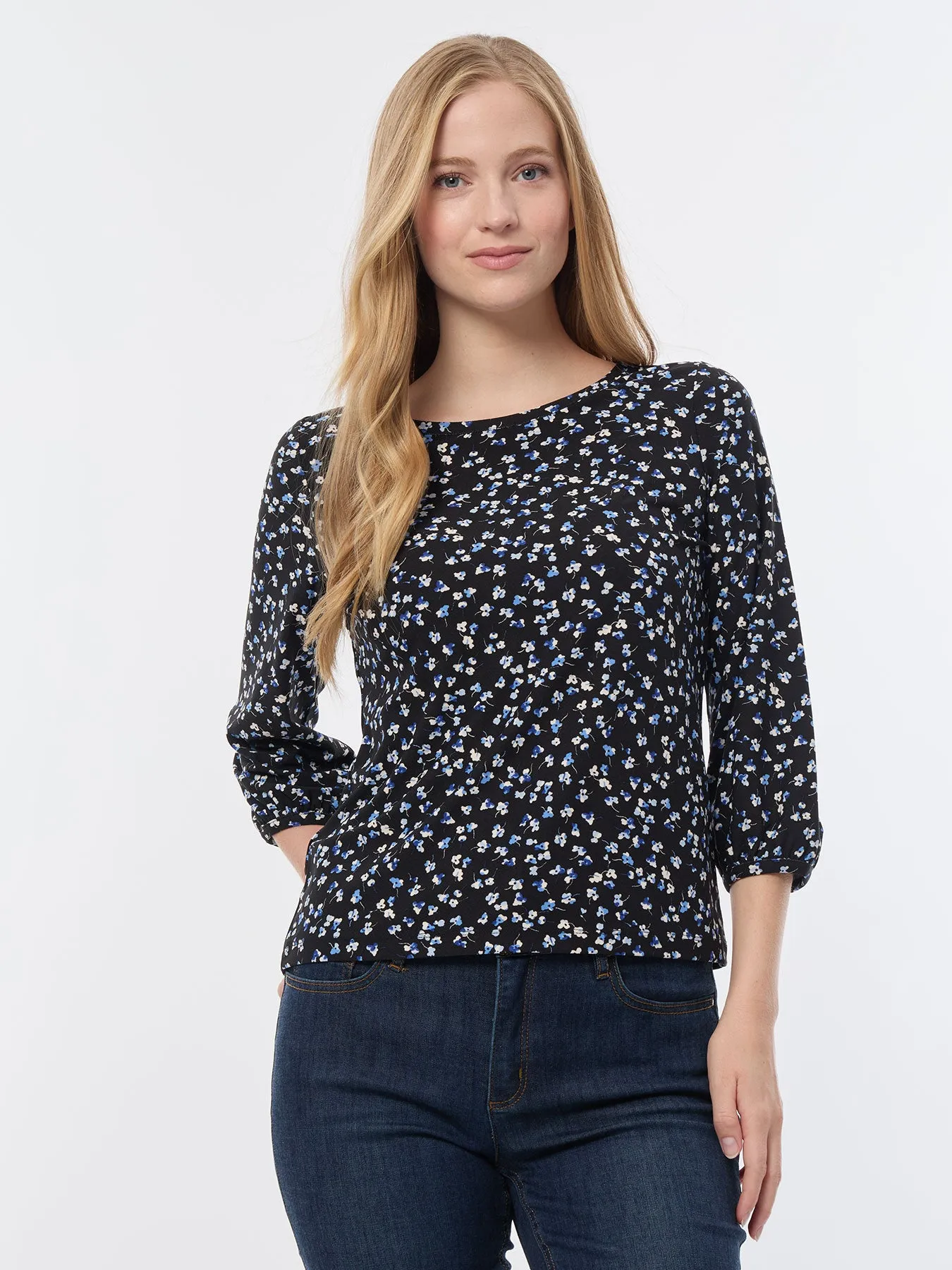 Printed Puff Sleeve Top, Moss Crepe sold by Jones New York