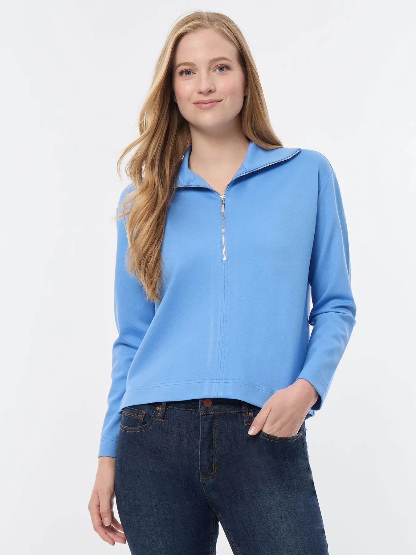 Quarter Zip Pull-Over Top, Serenity Knit sold by Jones New York