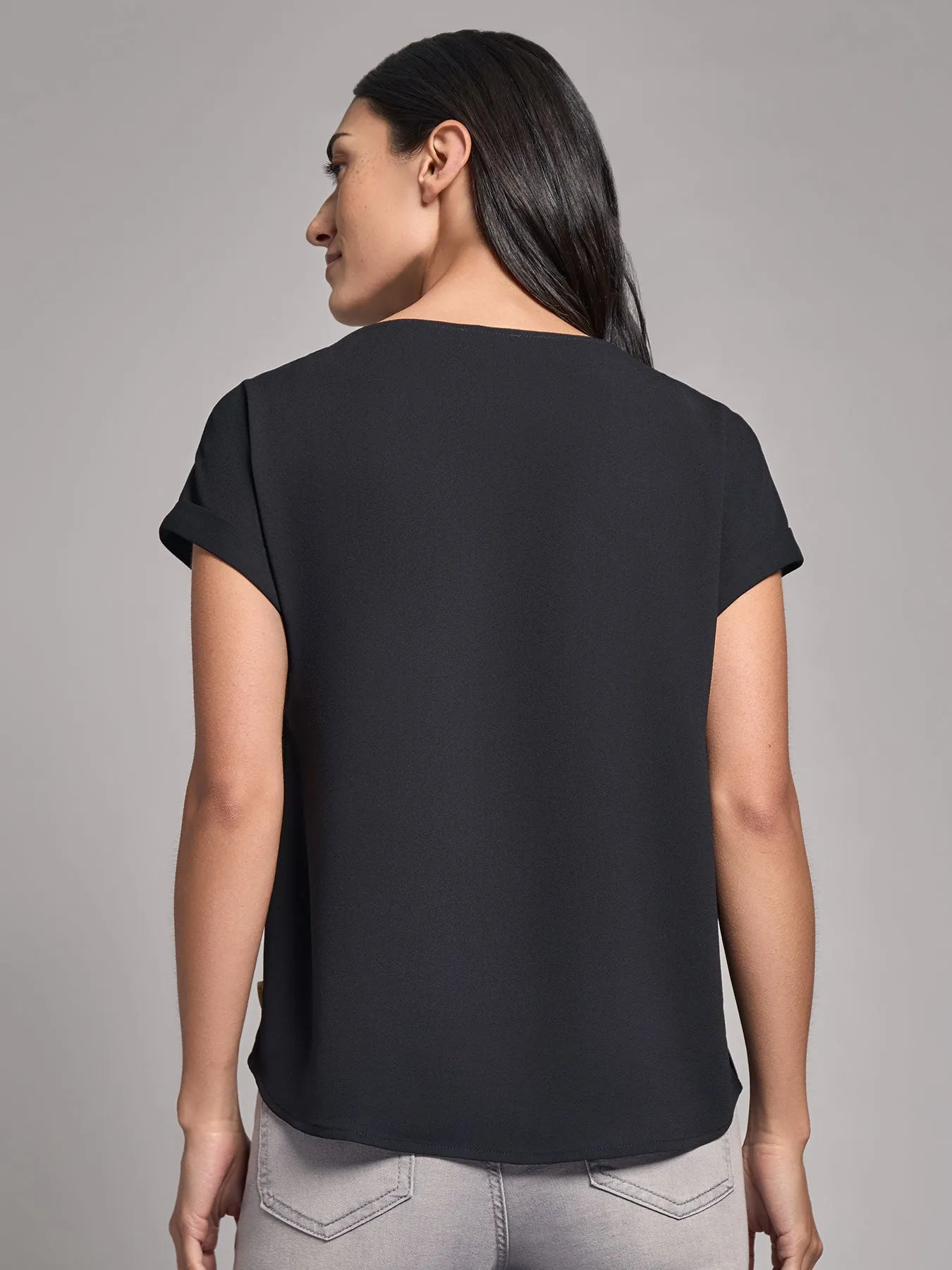 Button Detail Blouse, Jasper Crepe sold by Jones New York product image thumbnail 3