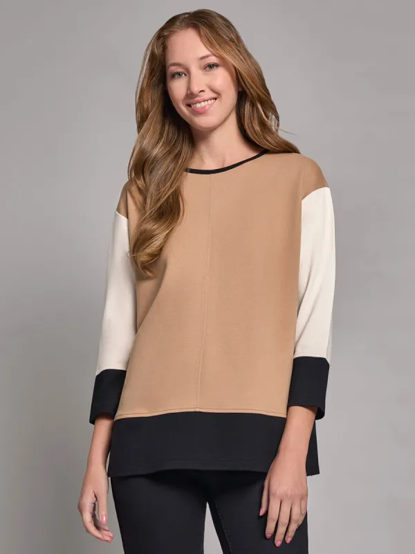 Plus Colorblock Seam Detail Tunic, Serenity Knit sold by Jones New York