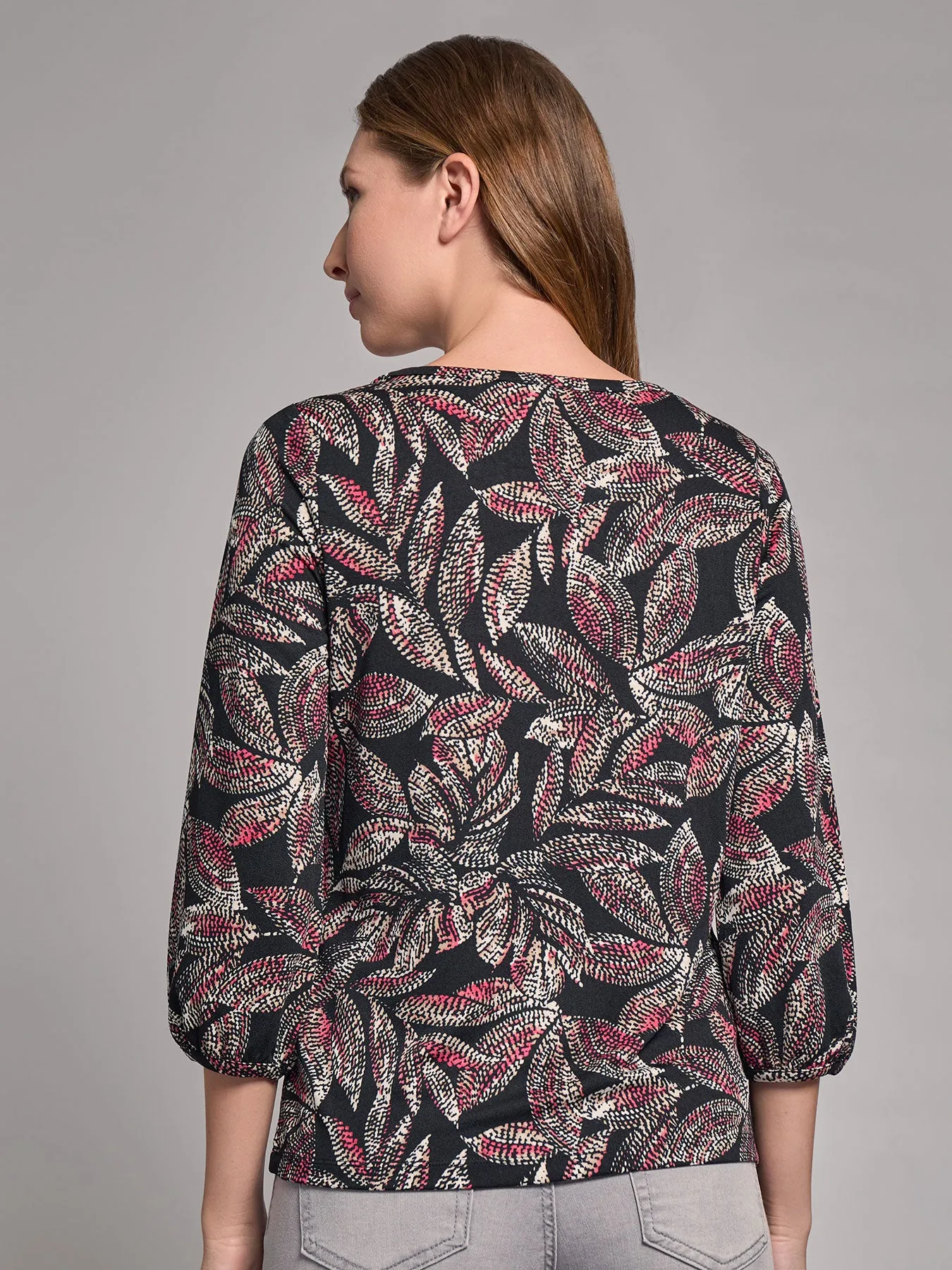 Puff Sleeve Printed Moss Crepe Top sold by Jones New York product image thumbnail 5