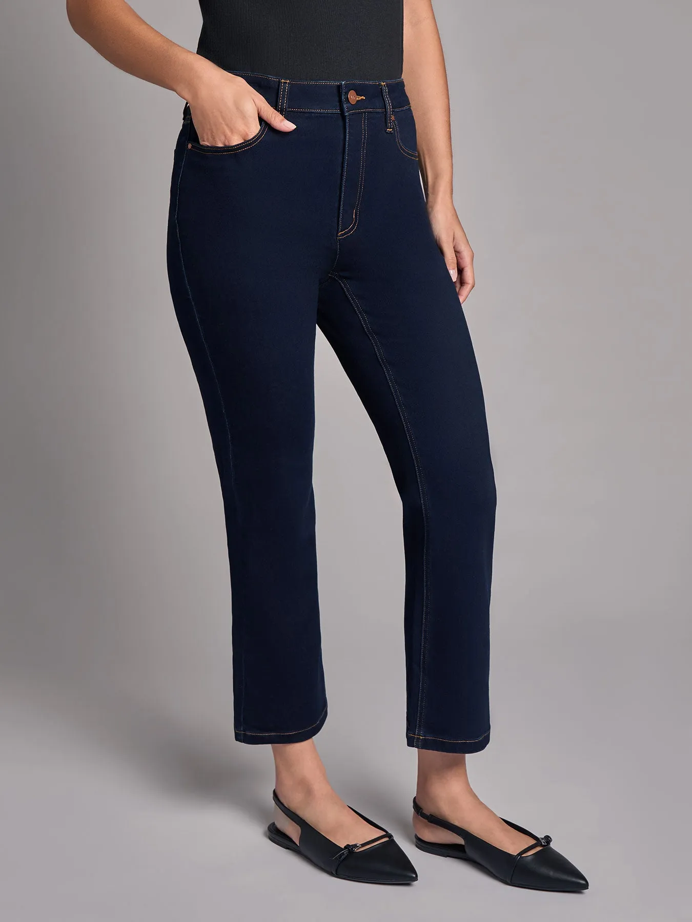 High Rise Cropped Kick Flare Jeans sold by Jones New York product image thumbnail 2