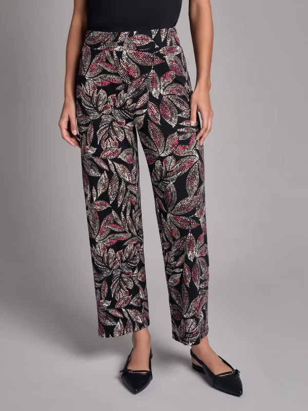 Petite Print Pull-On Crop Wide Leg Pants, Moss Crepe sold by Jones New York