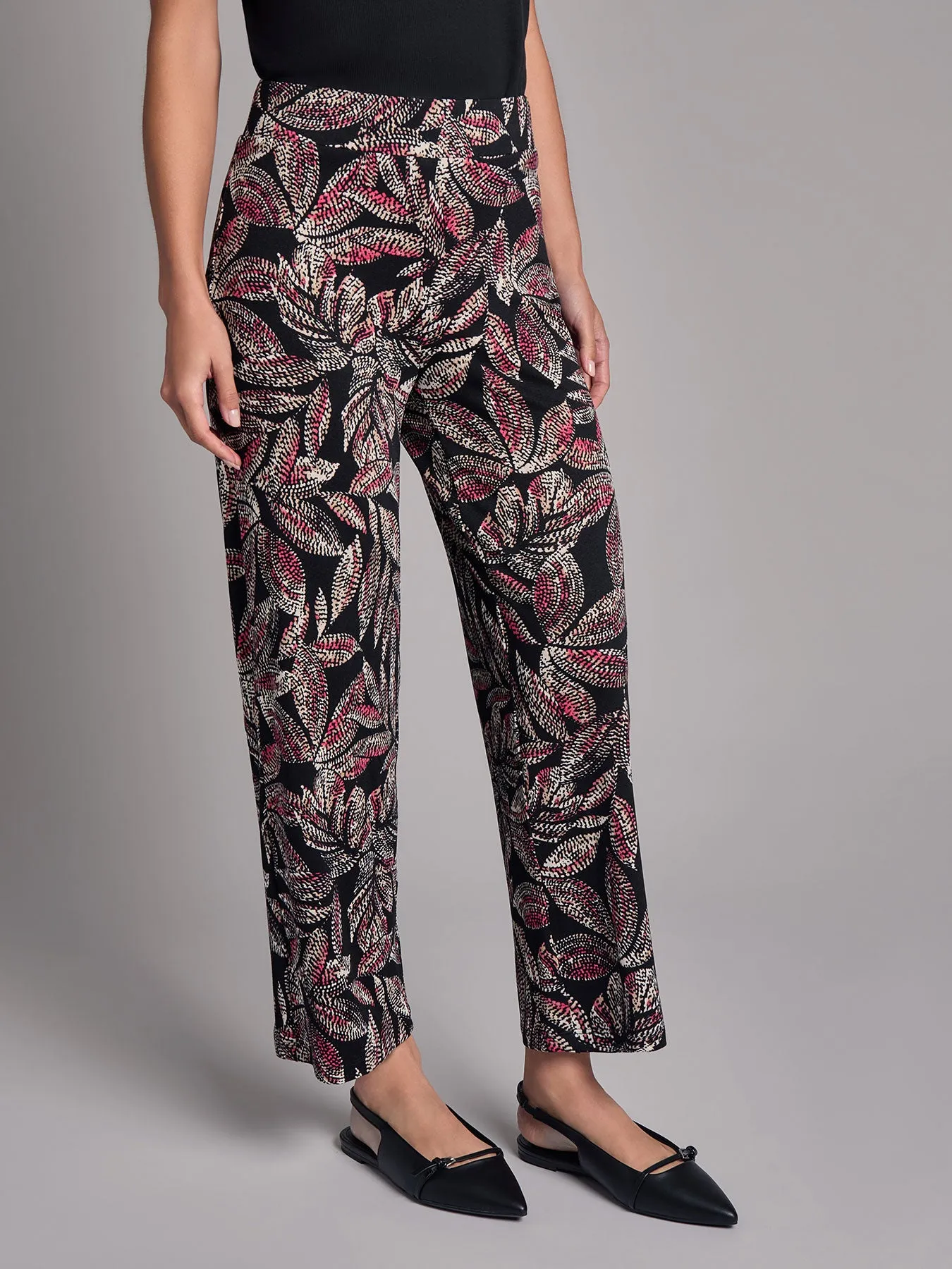 Petite Print Pull-On Crop Wide Leg Pants, Moss Crepe sold by Jones New York product image thumbnail 2